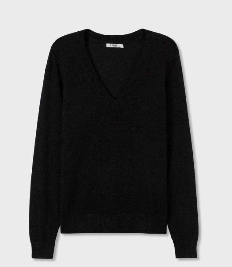Maglione nero donna basic – Pullover elegante a maniche lunghe