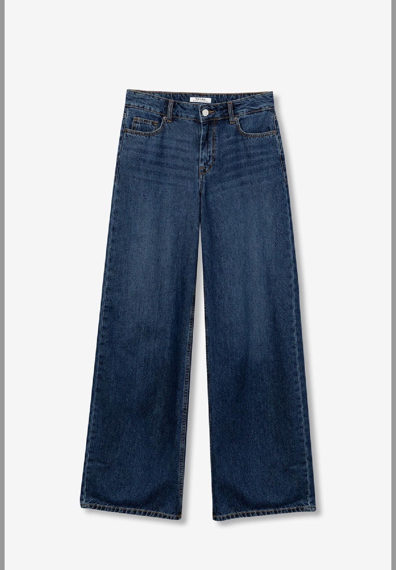 Jeans donna Tiffosi wide leg – vita alta, denim blu Celine