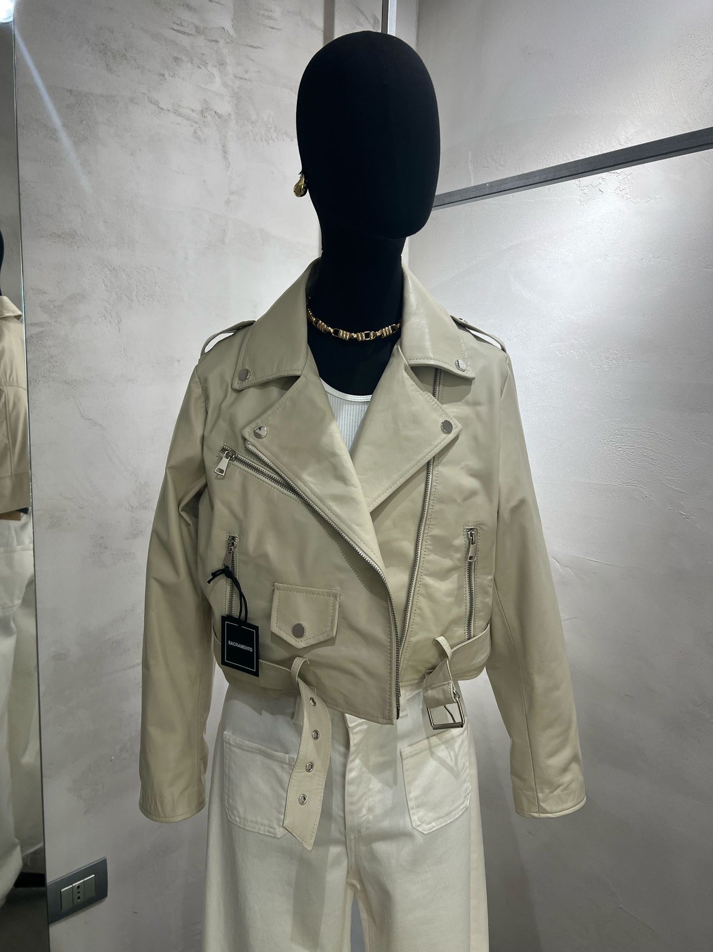 Giacca biker Pelle