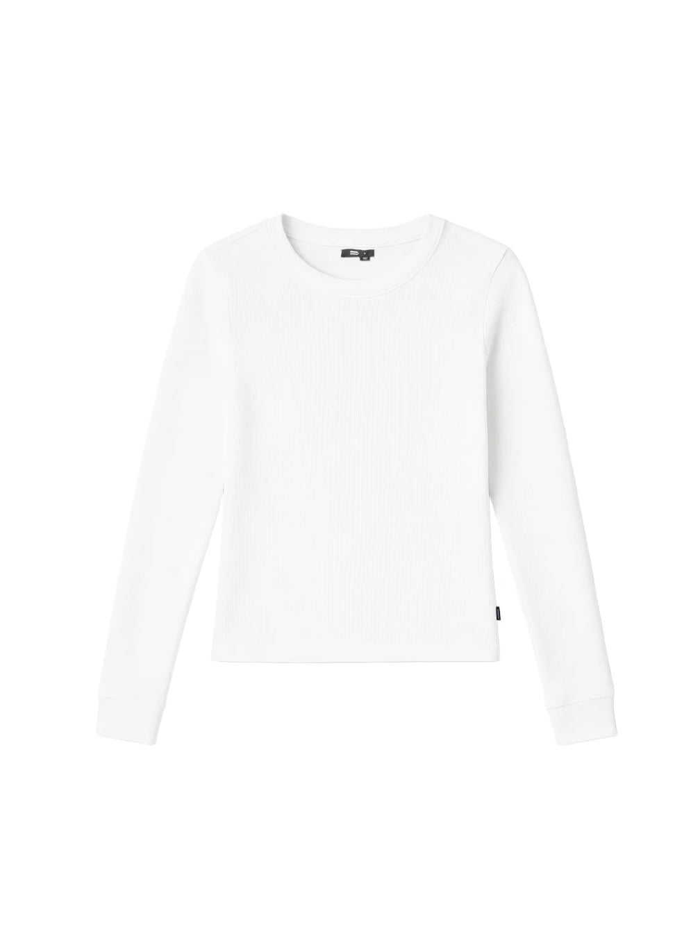 Maglia donna bianca a maniche lunghe – basic in cotone elasticizzato