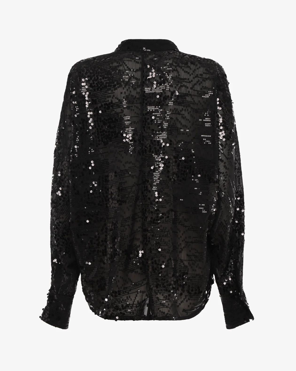 Camicia nera elegante con paillettes