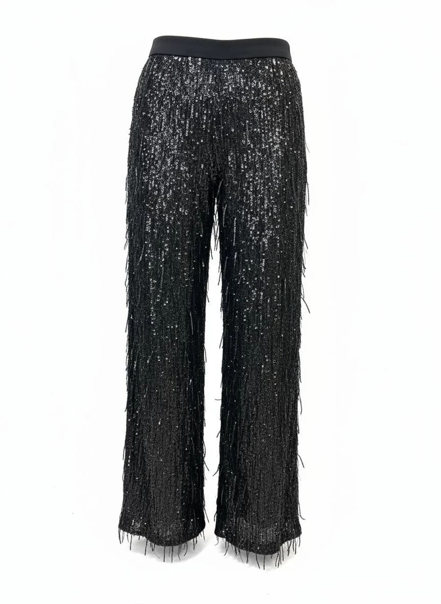 Pantalone donna Con Paillettes nere
