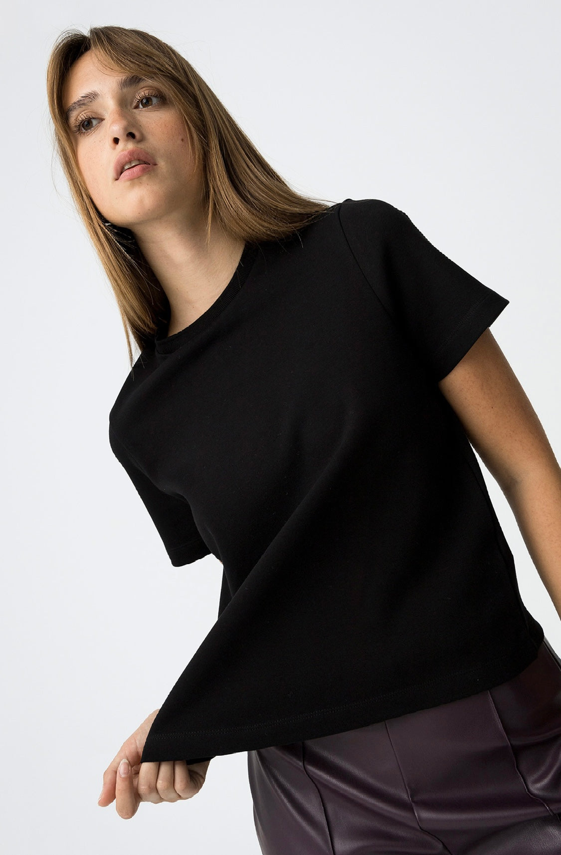 T-shirt bianca donna basic – maglia girocollo a maniche corte