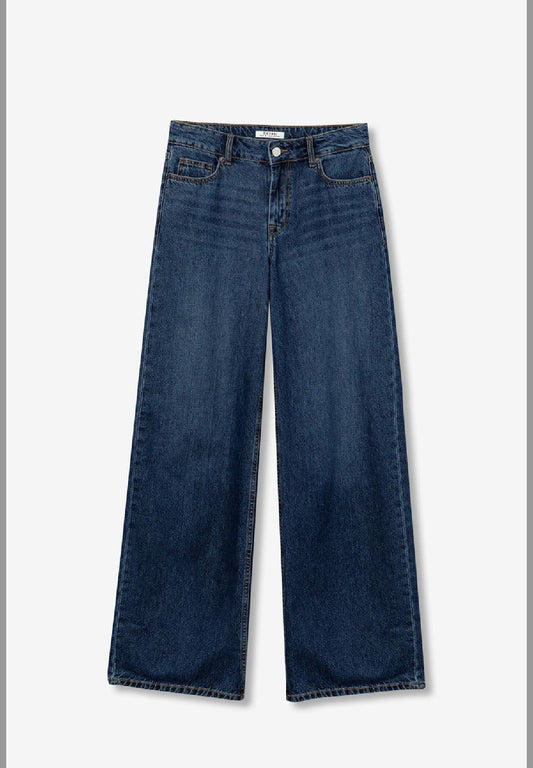 Jeans donna Tiffosi wide leg – vita alta, denim blu Celine