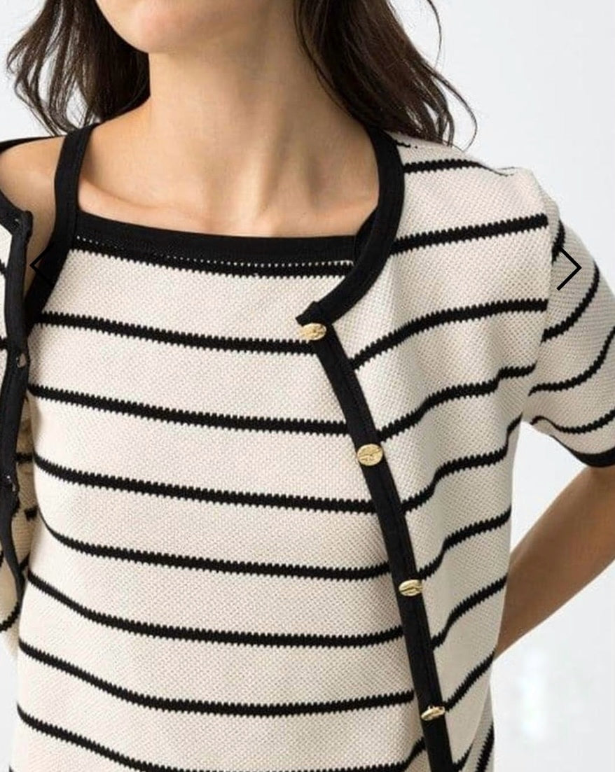 set tiffosi in filo composto da top e cardigan