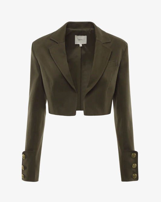 tailleur con giacca coppred e pantalone flare