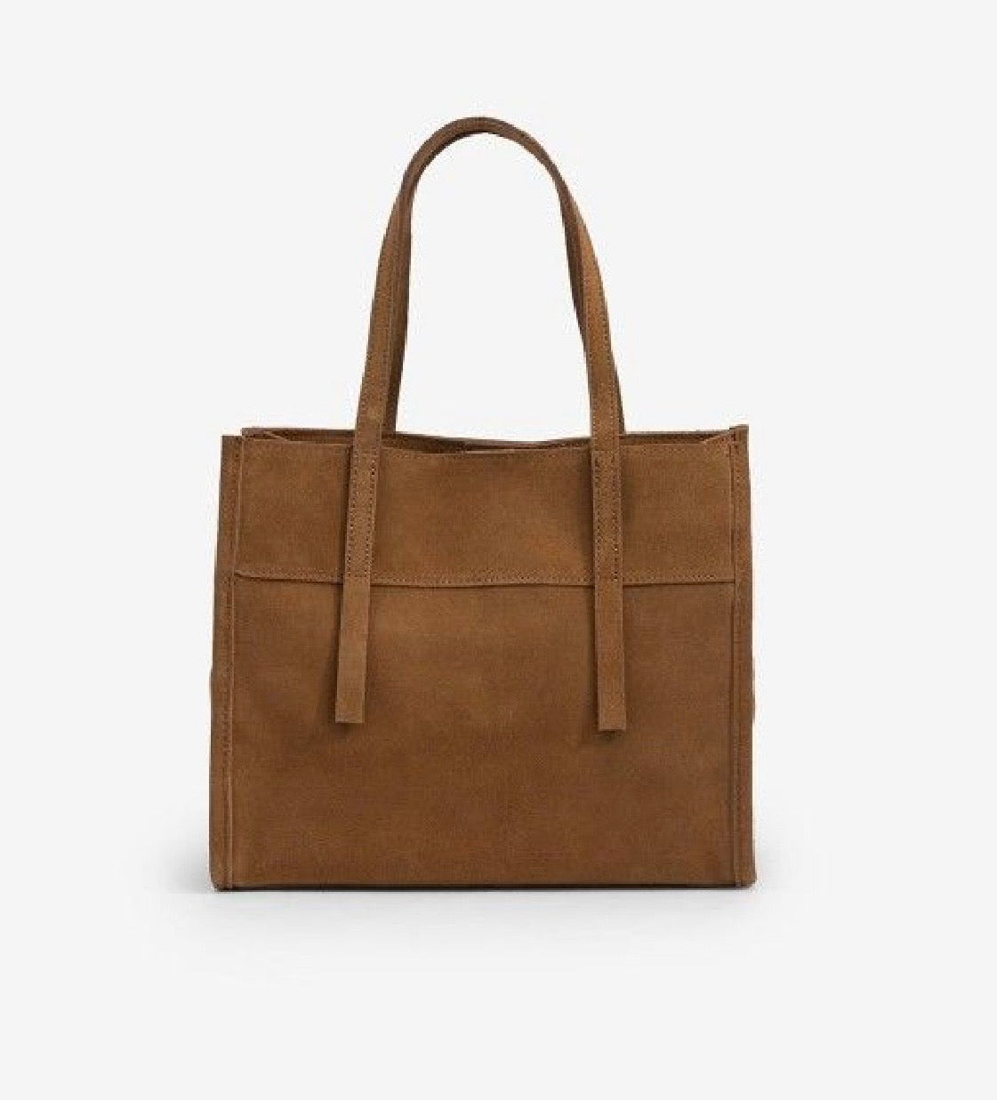 Shopper donna in pelle scamosciata marrone – borsa capiente elegante