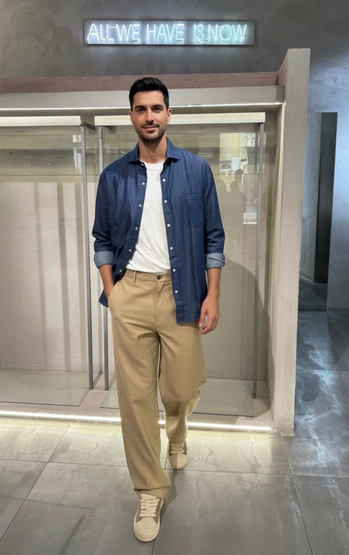 Camicia in denim  minimal fit semi Over