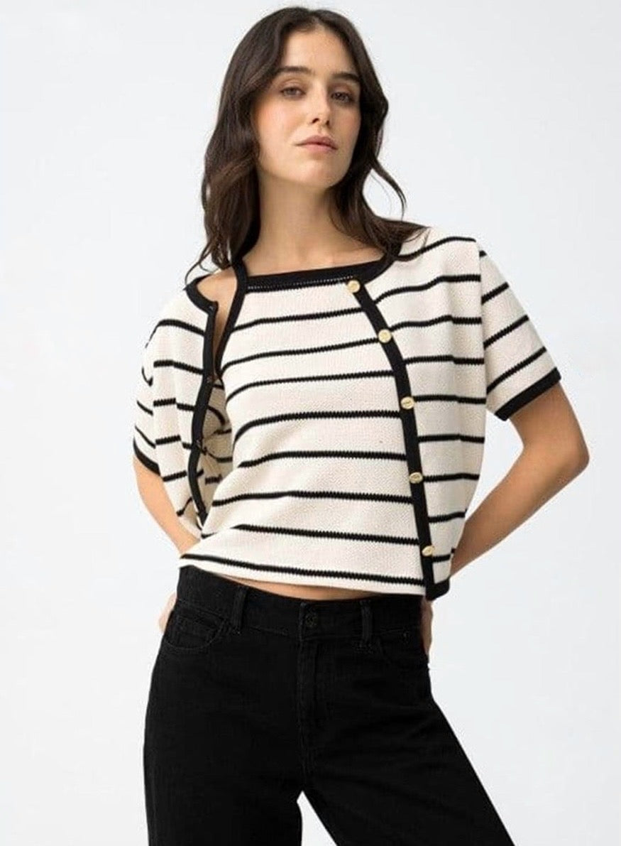 set tiffosi in filo composto da top e cardigan